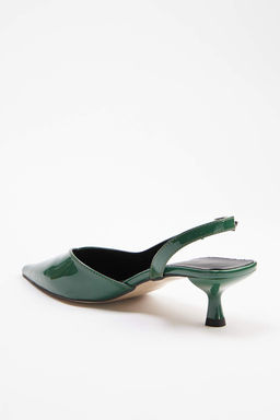 Yesil Rugan 4,5 cm Kad?n Klasik Topuklu Ayakkab? TAKSS26TO00042