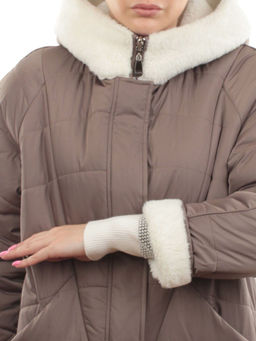 2660 DK. BEIGE Пальто двухстороннее женское еврозима (100 гр. холлофайбер) - Fashion фото 7