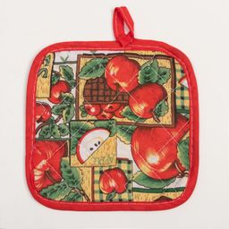 Кухонный набор (2 предмета) Доляна Яблоня, прихватка 16х16 см, рукавица 25*16 см, 100% п/э