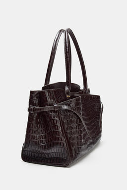 EMBOSSED LEATHER CITY BAG - Zara фото 12