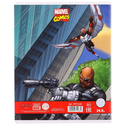 Цена за 10 шт. Тетрадь 24 листа, Личности, 5 видов МИКС, клетка, мелованная бумага, Мстители - Marvel фото 15