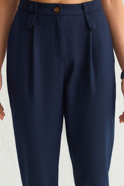 TRENDYOLMILLA Siyah Havuc Yuksek Bel Poliviskon Dokuma Kumas Pantolon TWOSS22PL0280 фото 4