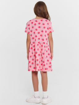 Платье для девочек розовое с принтом клубнички - Mark formelle фото 3