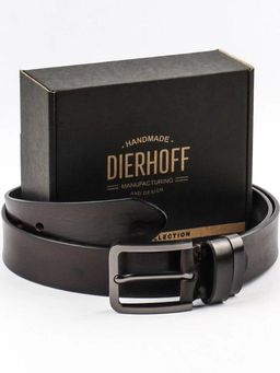 Мужской кожаный ремень Dierhoff ДРК 3057/1-40 Коричневый - Sergio valentini фото 2