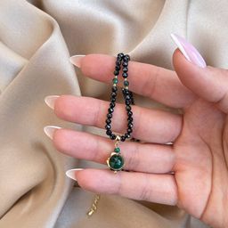 Бусы из Шпинели и Малахита