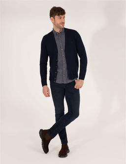 Lacivert Slim Fit Basic D__meli Triko H_rka - Pierre cardin фото 3