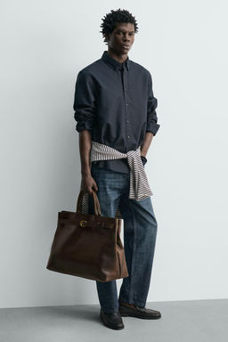 BOLSO DE MANO PIEL / Marr?n - Zara фото 2