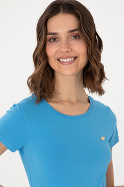 Kad_n Turkuaz Bisiklet Yaka Ti__rt Sepette S_rpriz _ndirim - U.s. polo assn фото 2