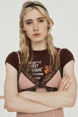 SHORT DRESS WITH CONTRAST LACE - Zara фото 8