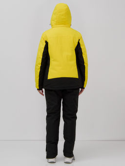 Горнолыжная куртка женская зимняя желтого цвета 027J - Chunmai фото 13