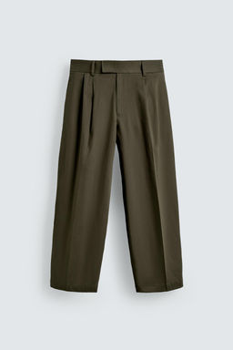 RELAXED FIT PLEATED TROUSERS - Zara фото 7