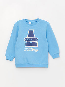 Bisiklet Yaka Uzun Kollu Bask?l? Erkek Bebek Sweatshirt 2li - Waikiki фото 2