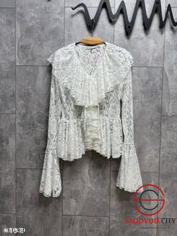 Кружевная блуза с объемными клеш манжетами - Bruno фото 2