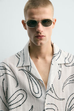 CAMISA JACQUARD ESTAMPADO PAISLEY / Blanco - Zara фото 5
