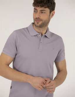 Lila Slim Fit Polo Yaka Merserize Ti__rt - Pierre cardin фото 2