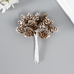 Цена за 11 шт. Декор для творчества "Шишки" (1 набор=1 букет) в букете 12 шт 11х2х2см