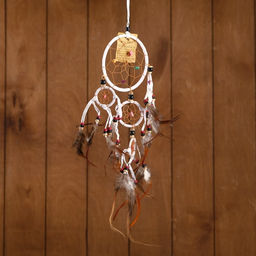 Ловец снов «Пять колец», 14×0.5×40 см, белый