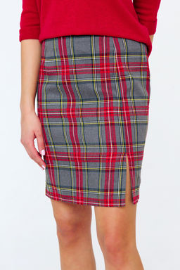 Юбка мини в клетку 269GRY