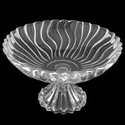 Конфетница стеклянная "Муссон" д31см, h18см, основание д12,5см, на ножке, в коробке (Китай)