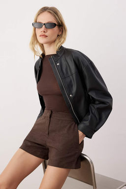 Kahverengi Suet K?sa Sort & Bermuda TWOAW26SR00053 - Trendyolmilla фото 2