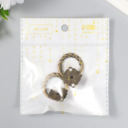 Цена за 3 шт. Ручка для шкатулки металл "Молоточек косичка" бронза набор 2 шт 841 4х3 см