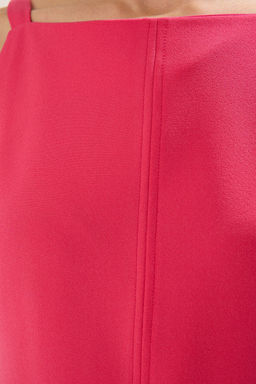 Pembe Duz Kesim Dikis Detayl? Mini Dokuma Elbise TWOSS25EL00127