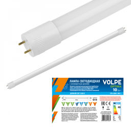 LED-T8-10W/DW/G13/FR/FIX/O Лампа светодиодная Volpe с матовым рассеивателем. Цоколь G13 неповоротный. Серия "Optima". Цвет свечения дневной. Упаковка рукав.