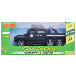 Чёрная инерционная служебная машинка Пикап die-cast,1:32, открывающиеся двери