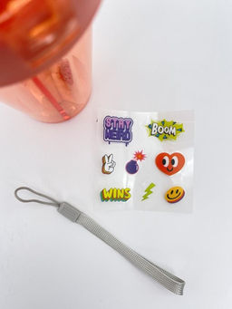 Тамблер с наклейками Funny bear, red (420 мл)