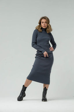 166 Платье Лапша, графит - Knitka wear фото 2