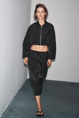 ZW COLLECTION TECHNICAL EFFECT MIDI SKIRT