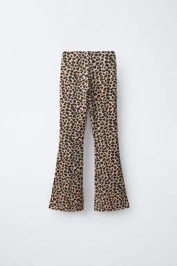 LEGGING RIB FLARE / Leopardo