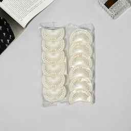 Цена за 12 шт. Крабик для волос « Туман», веер, 6 см, белый