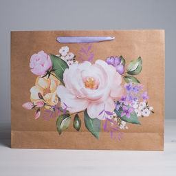 Пакет крафтовый горизонтальный Самой Лучшей, L 40 31 11,5 см - Дарите счастье фото 5