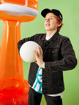 G?mlek Yaka Erkek ?ocuk Jean Ceket