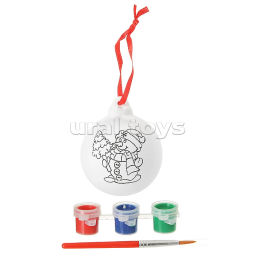 Мой благотворительный взнос в Коробку Храбрости -Набор для творчества "Ёлочные украшения. Шар со снеговичком"