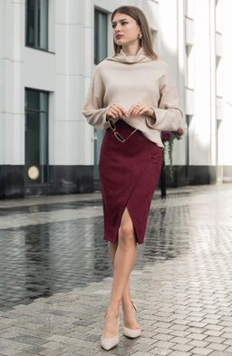 Юбка-карандаш винный - Donna saggia фото 2