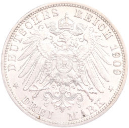 3 марки 1909 года G Германия (Баден)