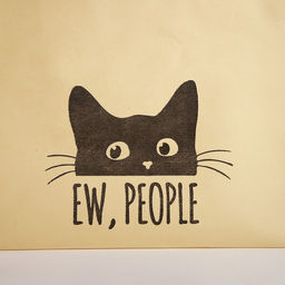 Цена за 2 шт. Сумка (пакет) шопер Котик, 42х10х30 см, без подклада, бежевая - Nazamok фото 6