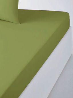 Простыня из сатина гладкокрашенного - Олива 180х215