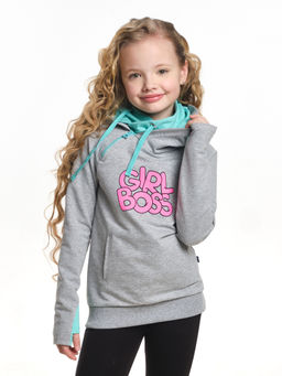 Толстовка для девочки с принтом UD 7030 серый