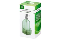 Диспенсер 500 мл 9,5*9,5*21 см прозрачный зеленый, с отделением для губки - Elan gallery фото 8