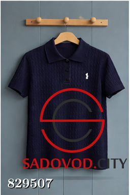 Женская футболка-поло однотонная