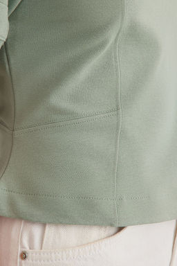 Mint Fitted/Vucuda Oturan Bisiklet Yaka Esnek Orme Bluz TWOSS25BZ00009