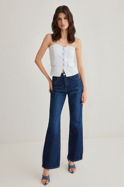 TRENDYOLMILLA Siyah Slim Fit Straplez Crop Dokuma Yelek TWOAW24YE00034