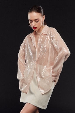 Рубашка прямого силуэта из пайеток - Mollis фото 4