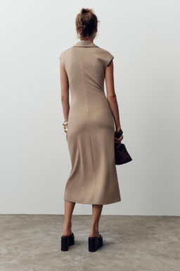MIDI POLO COLLAR DRESS - Zara фото 4