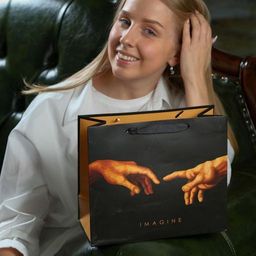 Пакет подарочный ламинированный, упаковка, Imagine, ML 27 х 23 х 11.5 см