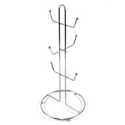 Подставка хромированная 6 крючков для чашек h37см, д/основания-14,5см (Китай)