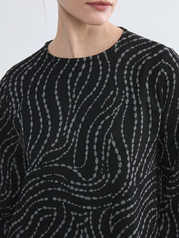 Bisiklet Yaka Desenli Elbise